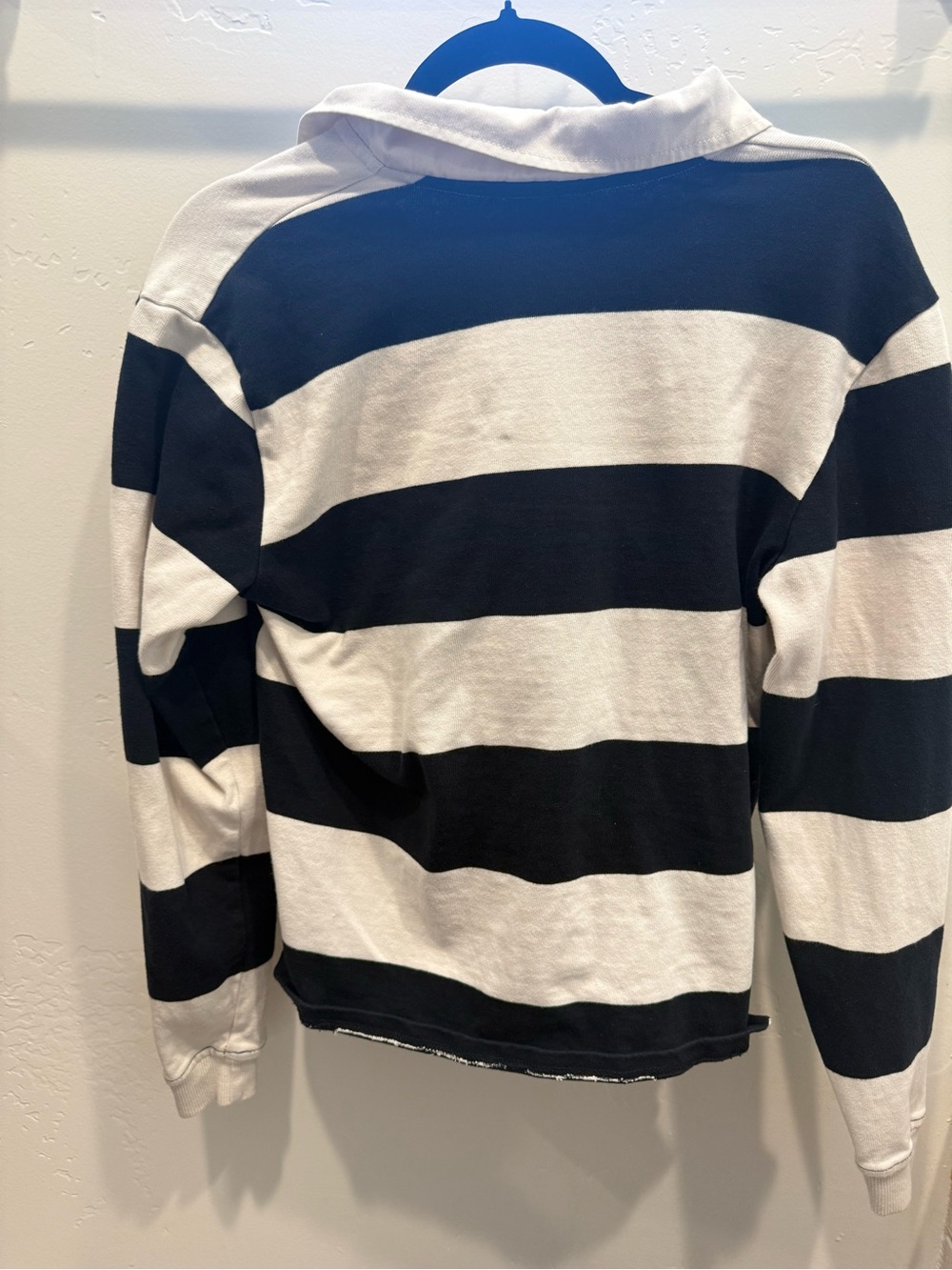 Disney Black & White Striped Rugby Shirt with Micky Piano Cartoon - Picture 2 of 3